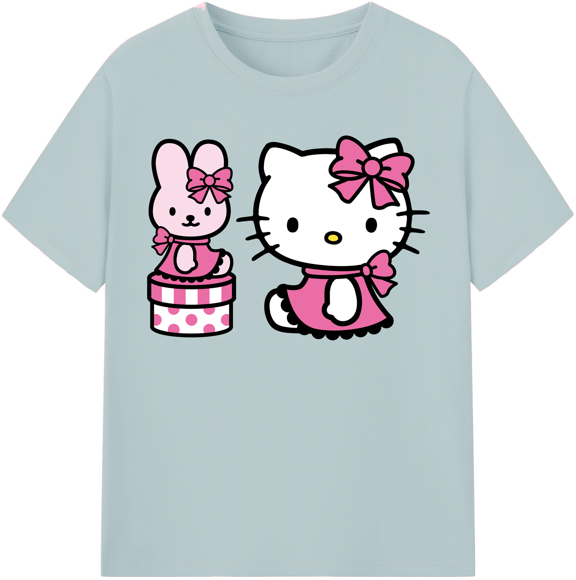 （画像用） Hello Kitty ハローキティ 綿100％半袖Tシャツ（フロントプリント）